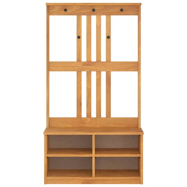 vidaXL Δέντρο χωλ "SANDNES" 87x40x159,5 εκ. Πεύκο μασίφ ξύλο
