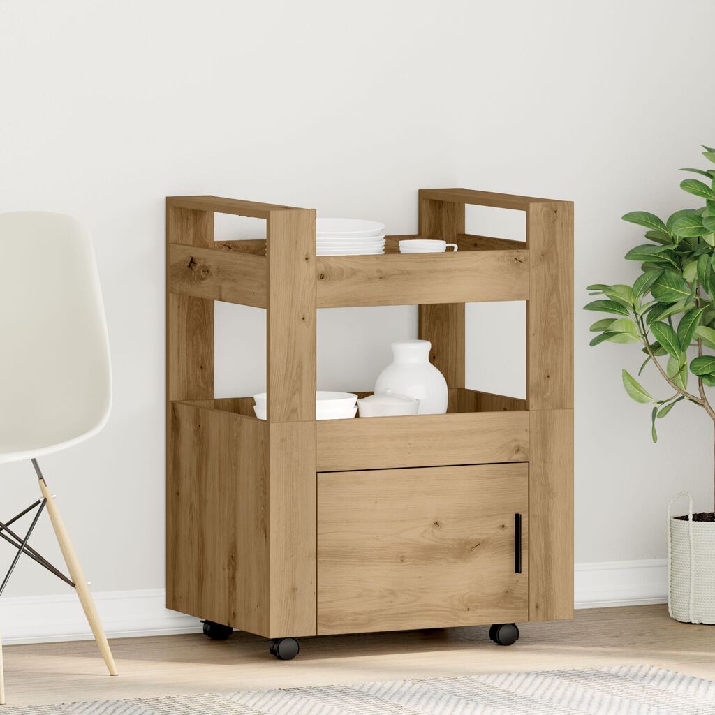 vidaXL Τροχήλατη Κουζίνα Artisan Oak 60x45x80 εκ Επεξεργασμένο Ξύλο