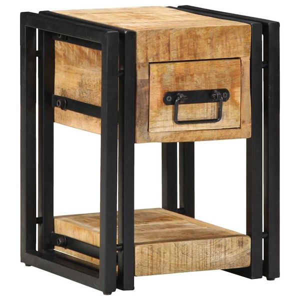 vidaXL Κομοδίνο με συρτάρι Καφέ 30 x 30 x 40 cm Μασίφ ξύλο μάνγκο