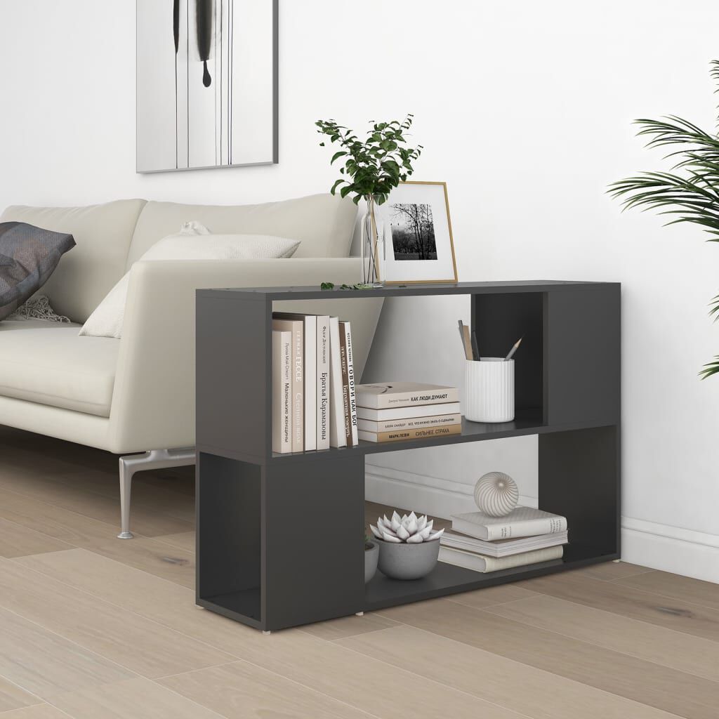 vidaXL Βιβλιοθήκη Γκρι 100 x 24 x 63 εκ. από Μοριοσανίδα