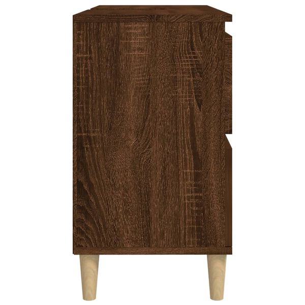 vidaXL Ντουλάπι Νιπτήρα Καφέ Δρυς 80 x 33 x 60 εκ. Επεξεργασμένο Ξύλο
