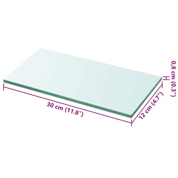 vidaXL Ράφια Πάνελ 2 τεμ. Διάφανα 30 x 12 εκ. Γυάλινα