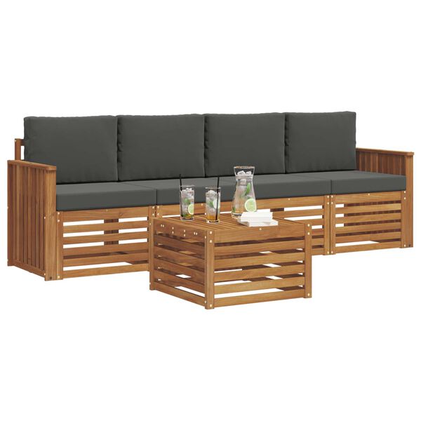 vidaXL &Sigma;&epsilon;&tau; &Kappa;&alpha;&nu;&alpha;&pi;έ 5 pcs &Phi;&upsilon;&sigma;&iota;&kappa;ό &kappa;&alpha;&iota; &Alpha;&nu;&theta;&rho;&alpha;&kappa;ί &Sigma;&tau;&epsilon;&rho;&epsilon;ό &Xi;ύ&lambda;&omicron; &Alpha;&kappa;&alpha;&kappa;ί&alpha;&sigmaf;