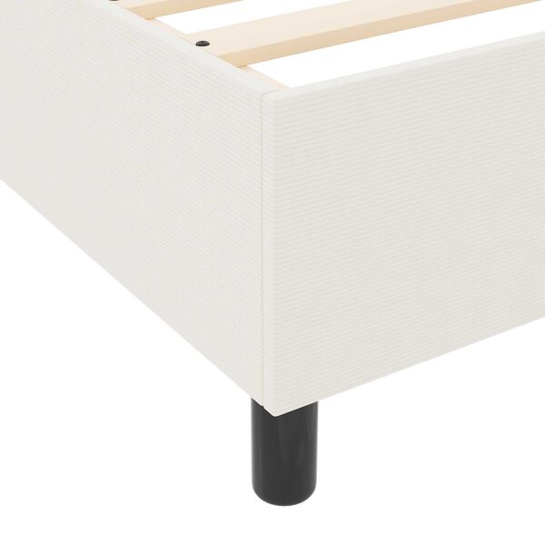 vidaXL Κρεβάτι Box Spring με Στρώμα - Κρέμ, Super King, Υφάσμα Κορντούρα
