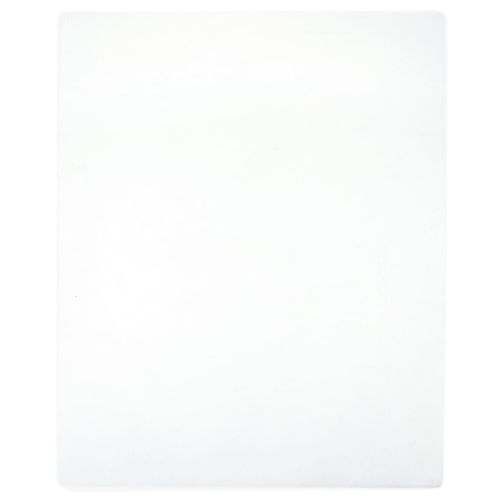 vidaXL Σεντόνια με Λάστιχο 2 τεμ. Λευκά 160x200 εκ. Βαμβακερό Ζέρσεϊ
