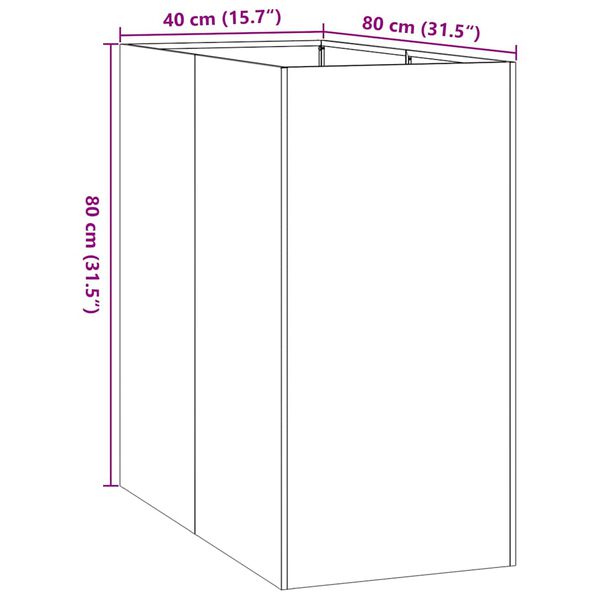 vidaXL Ζαρντινιέρα Λευκή 40x80x80 εκ. από Χάλυβα