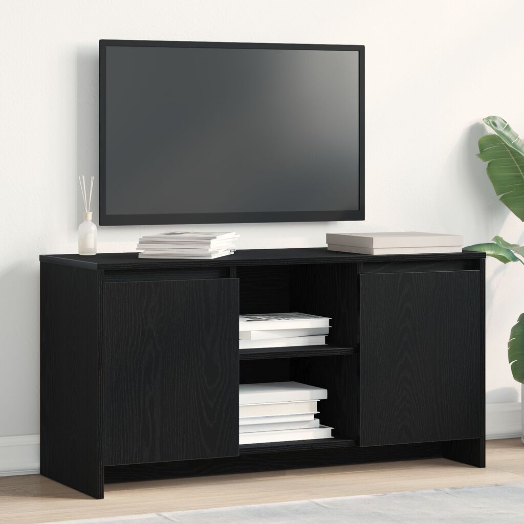 vidaXL Κάθισμα TV σε Μαύρο Δρυς 102x37,5x52,5 εκ από Επεξεργασμένο Ξύλο