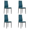 3054113 vidaXL 5 Piece Dining Set Faux Leather Sea Blue(248314+282588)
