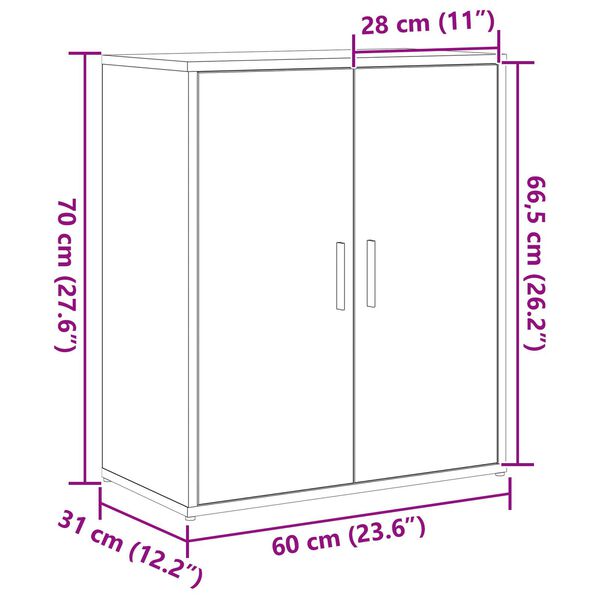 vidaXL Highboard 2 pcs Μαύρη δρυς 60 x 31 x 70 εκ Επεξεργασμένο ξύλο