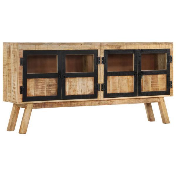 vidaXL Μπουφές Καφέ/Μαύρο 160x30x76 εκ. Μασίφ Ξύλο Μάνγκο