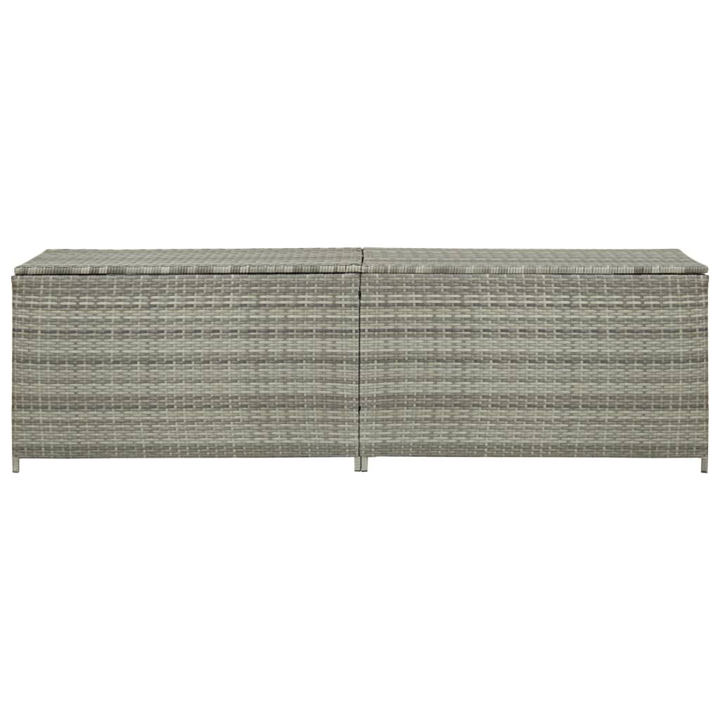 vidaXL Κουτί Αποθήκευσης Κήπου Γκρι 200x50x60 εκ. από Συνθετικό Ρατάν