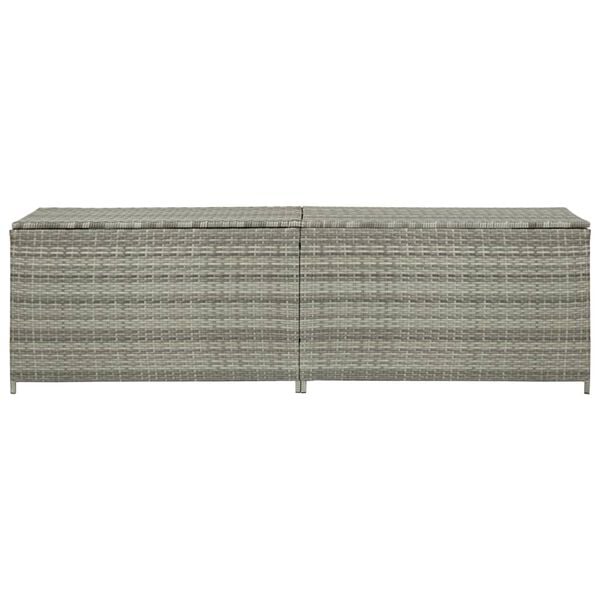vidaXL Κουτί Αποθήκευσης Κήπου Γκρι 200x50x60 εκ. από Συνθετικό Ρατάν