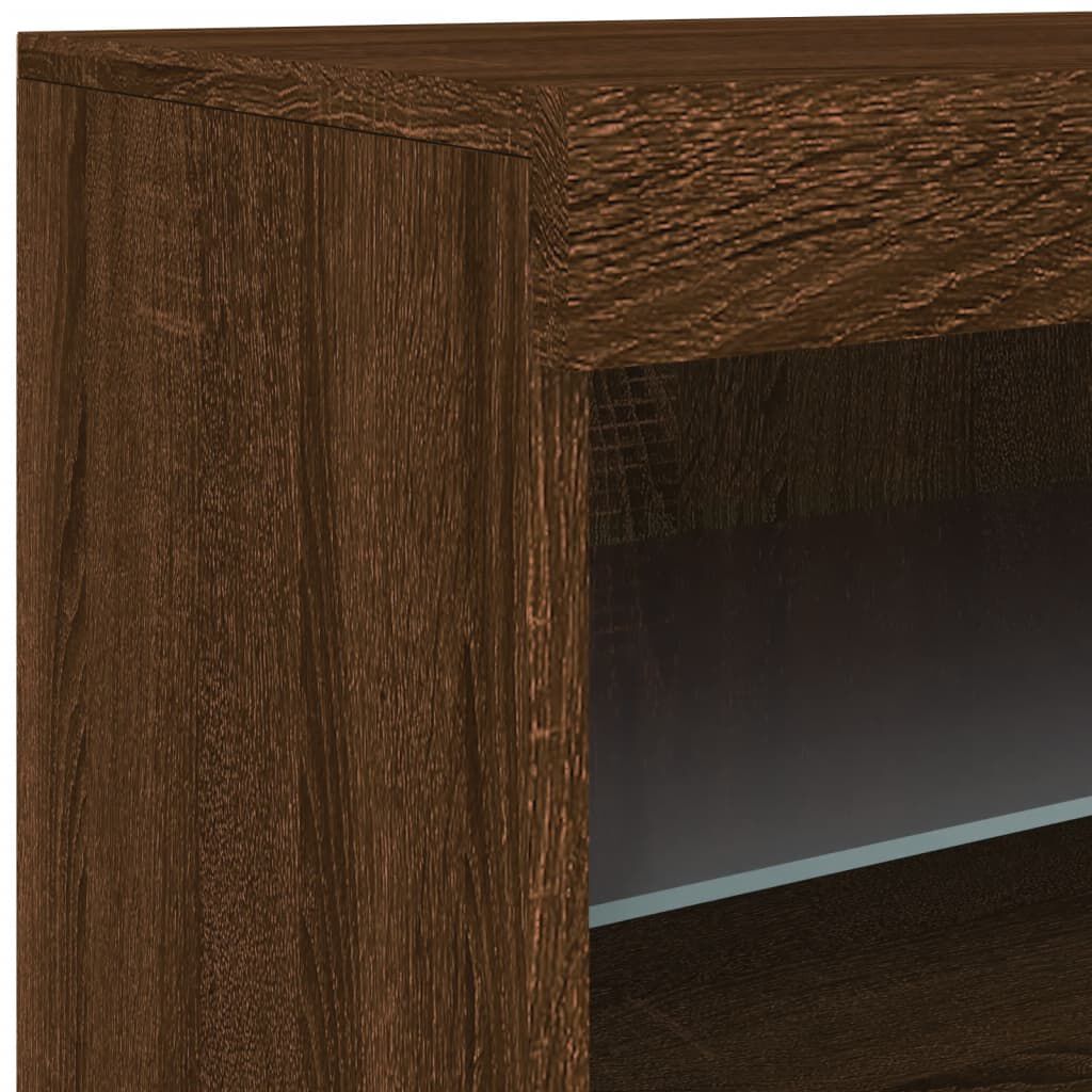 vidaXL Μπουφές με LED Καφέ Δρυς 283 x 37 x 67 εκ.