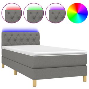 vidaXL &Kappa;&rho;&epsilon;&beta;ά&tau;&iota; Boxspring &mu;&epsilon; &Sigma;&tau;&rho;ώ&mu;&alpha; & LED &Sigma;&kappa;.&Gamma;&kappa;&rho;&iota; 80x200 &epsilon;&kappa;. &Upsilon;&phi;&alpha;&sigma;&mu;ά&tau;&iota;&nu;&omicron;