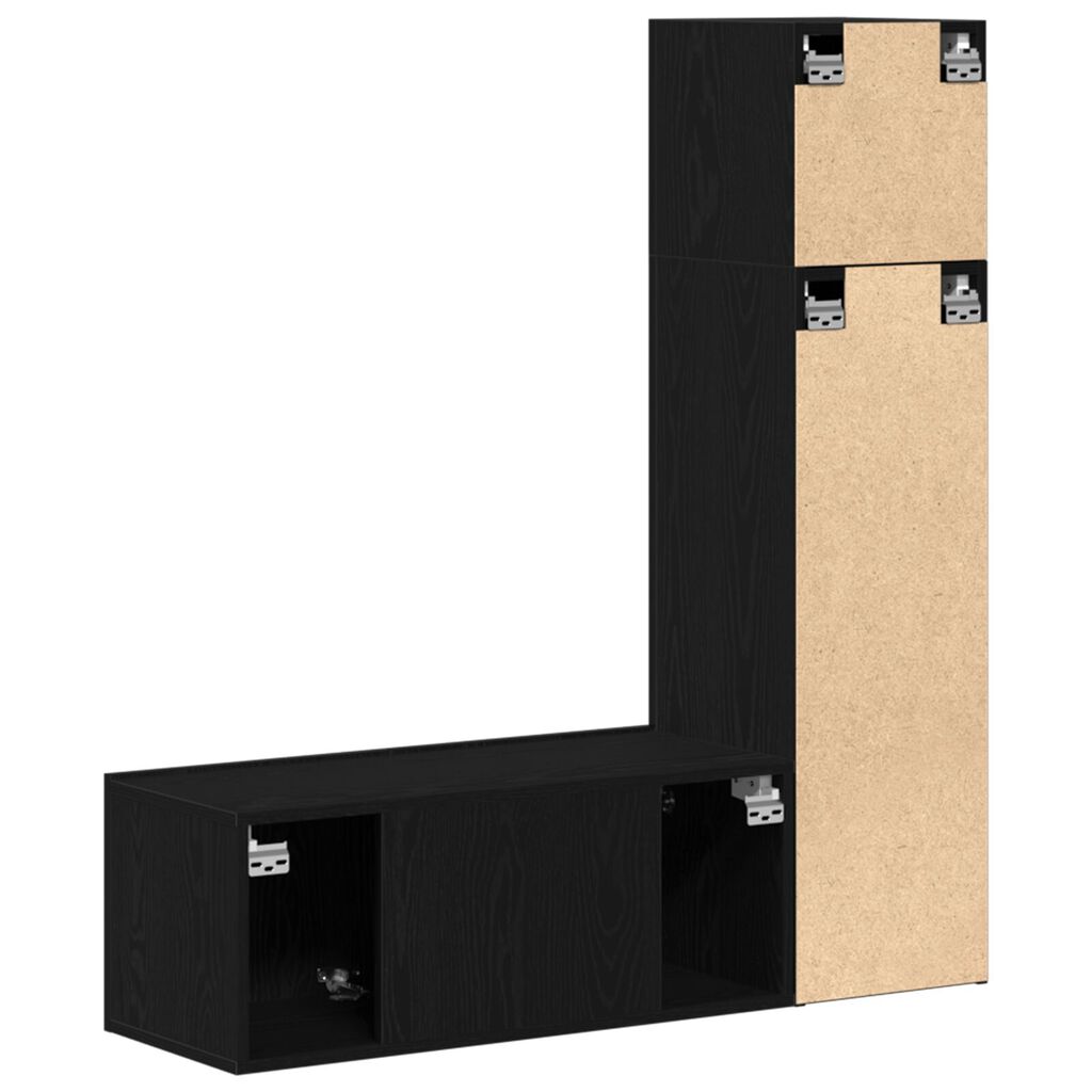 vidaXL Σετ επίπλου τηλεόρασης 3 pcs Μαύρη δρυς 130.5 x 30 x 140 εκ