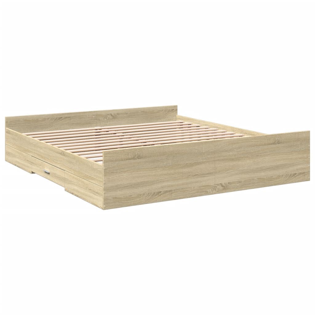 vidaXL Πλαίσιο Κρεβατιού με συρτάρια Sonoma Δρυς 180x200εκ. Επεξ. Ξύλο