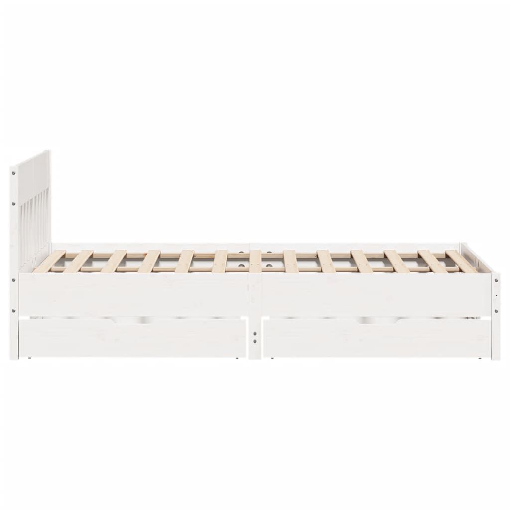vidaXL Σκελετός Κρεβ. Χωρίς Στρώμα Λευκό 160x200 εκ Μασίφ Πεύκο