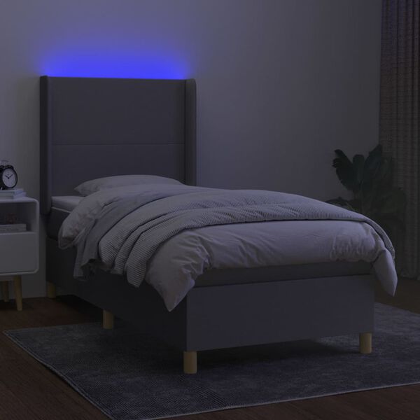 vidaXL &Kappa;&rho;&epsilon;&beta;ά&tau;&iota; Boxspring &mu;&epsilon; &Sigma;&tau;&rho;ώ&mu;&alpha; & LED &Alpha;&nu;.&Gamma;&kappa;&rho;&iota; 80x200 &epsilon;&kappa;. &Upsilon;&phi;&alpha;&sigma;&mu;ά&tau;&iota;&nu;&omicron;