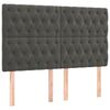 vidaXL Κρεβάτι Boxspring με Στρώμα & LED Σκ. Γκρι 140x200εκ. Βελούδινο
