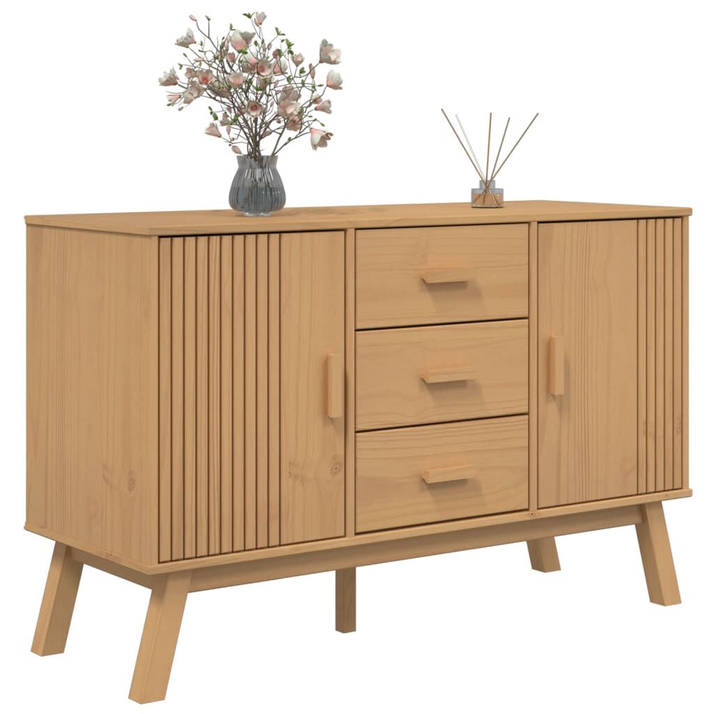 vidaXL Μπουφές OLDEN Καφέ 114 x 43 x 73,5 εκ. από Μασίφ Ξύλο Πεύκου