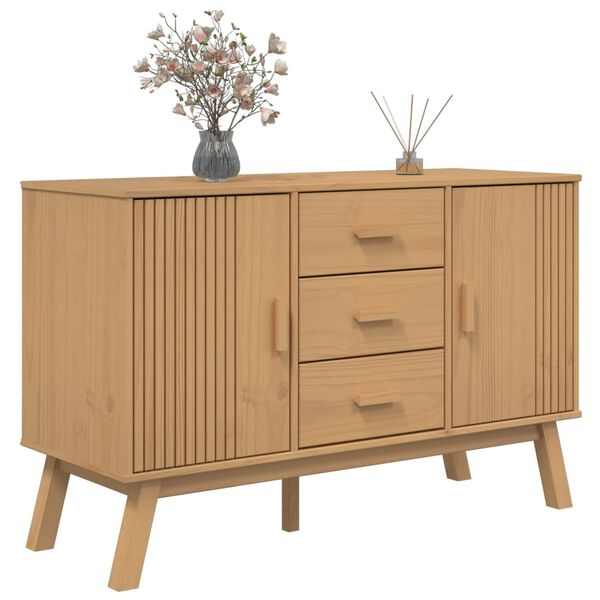 vidaXL Μπουφές OLDEN Καφέ 114 x 43 x 73,5 εκ. από Μασίφ Ξύλο Πεύκου