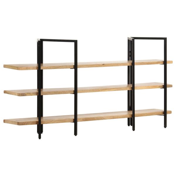 vidaXL Βιβλιοθήκη με 3 Επίπεδα 160 x 31 x 80 εκ. Μασίφ Ξύλο Μάνγκο