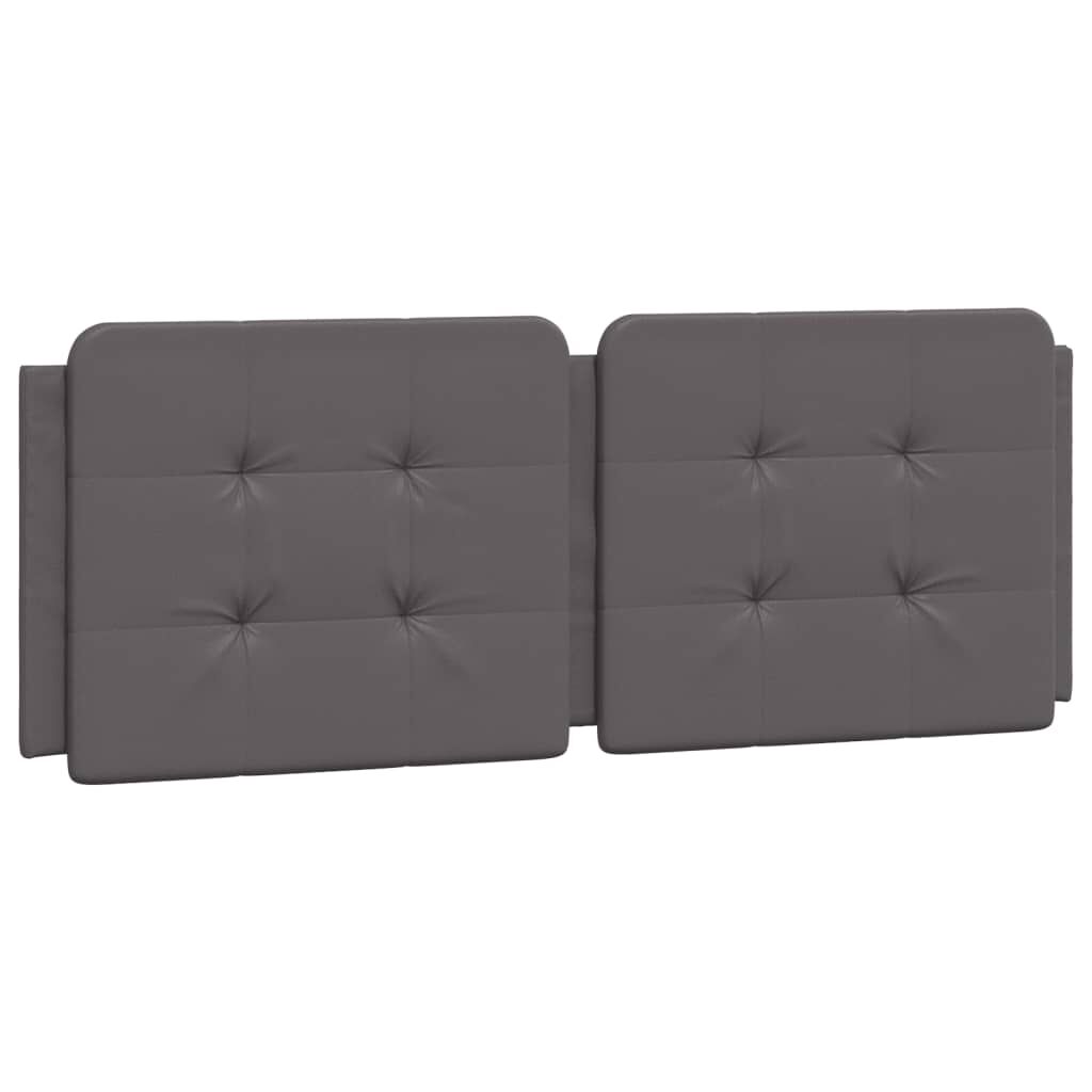 vidaXL Πλαίσιο Κρεβατιού με Κεφαλάρι Γκρι 140x200 εκ. Συνθετικό Δέρμα