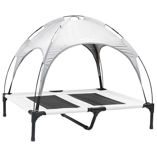 vidaXL Κρεβάτι Σκύλου Ασημί Γκρι 92 x 77 x 82,5 εκ. Ατσάλι