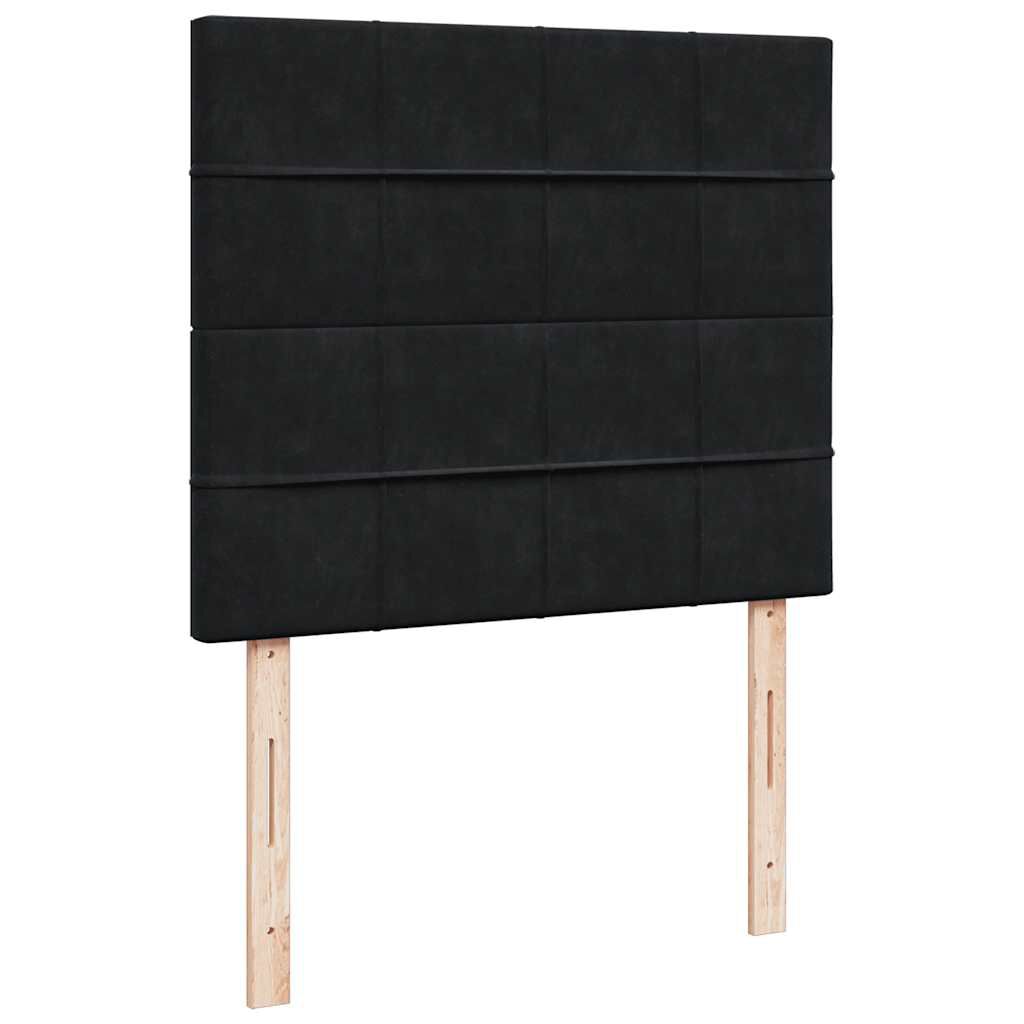 vidaXL Κρεβάτι Boxspring με Στρώμα Μαύρο 120 x 200 εκ. Βελούδινο