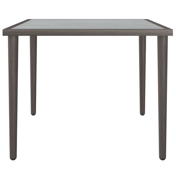 vidaXL Τραπέζι Κήπου Γκρι 48x48x37 εκ. Ατσάλινο