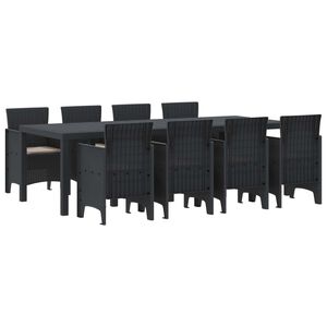 vidaXL &Sigma;έ&tau; &phi;&alpha;&gamma;&eta;&tau;&omicron;ύ &gamma;&iota;&alpha; &kappa;ή&pi;&omicron; 9 pcs &Alpha;&nu;&theta;&rho;&alpha;&kappa;ί Rattan Polt