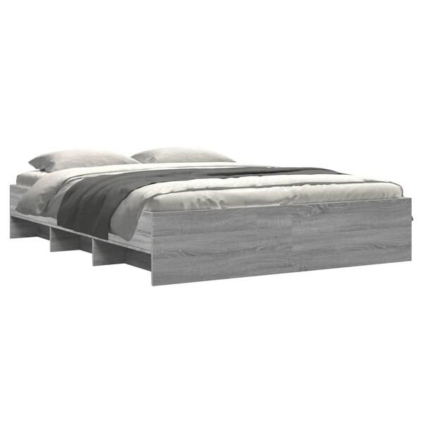 vidaXL Πλαίσιο Κρεβατιού Γκρι Sonoma 150x200 εκ. Επεξεργασμένο Ξύλο