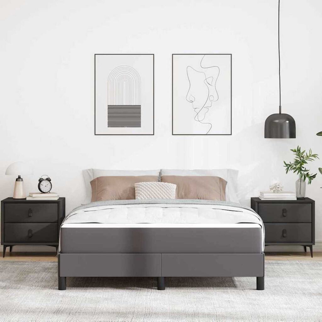 vidaXL Κρεβάτι Άλλο Γκρι 140 x 190 cm Τεχνητό δέρμα