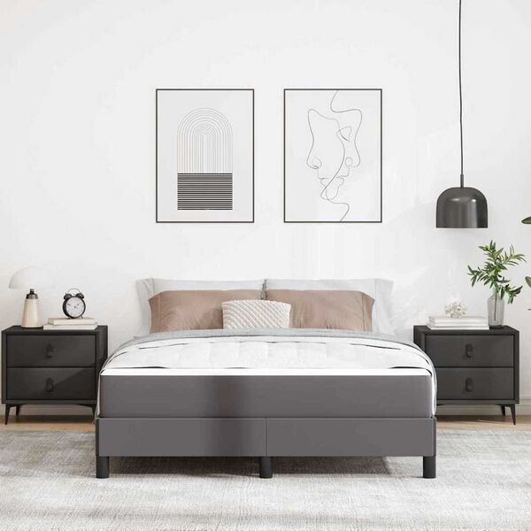 vidaXL Κρεβάτι Άλλο Γκρι 140 x 190 cm Τεχνητό δέρμα
