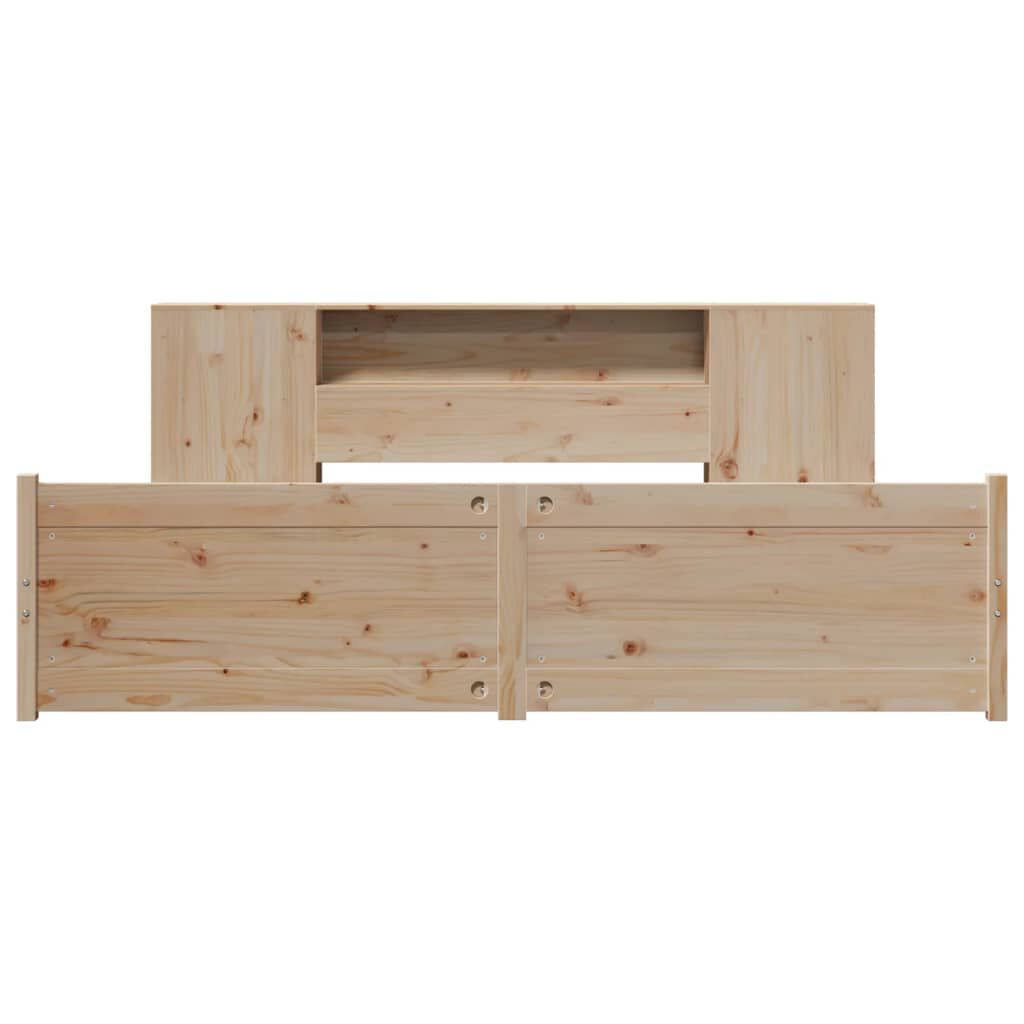 vidaXL Κρεβάτι Βιβλιοθήκη Χωρίς Στρώμα 180x200 εκ Μασίφ Ξύλο Πεύκου