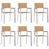 vidaXL ΚαρέκλαΚήπου 6 pcs Καφέ 56x54,5x87 εκ. Στερεό Τικ