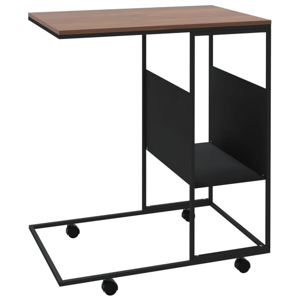 vidaXL Βοηθητικό Τραπέζι με Ρόδες Μαύρο 55 x 36 x 63,5 εκ. Επεξ. Ξύλο