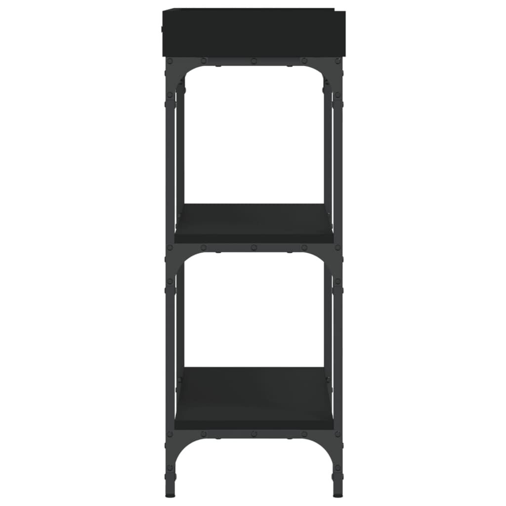 vidaXL Τραπέζι Κονσόλα με Ράφια Μαύρο 75 x 30 x 80 εκ.