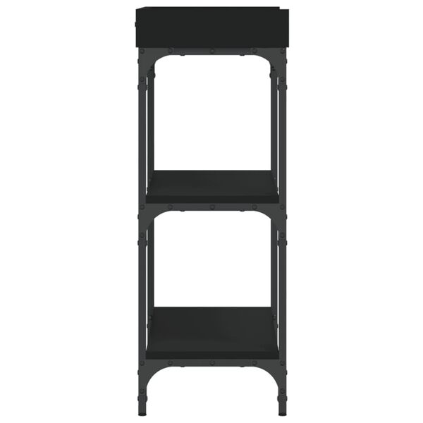 vidaXL Τραπέζι Κονσόλα με Ράφια Μαύρο 75 x 30 x 80 εκ.