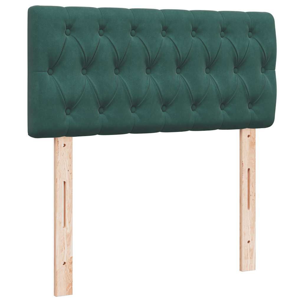 vidaXL Οθωμανικό κρεβάτι με στρώμα & LEDs Dark Green 80x200cm Velvet