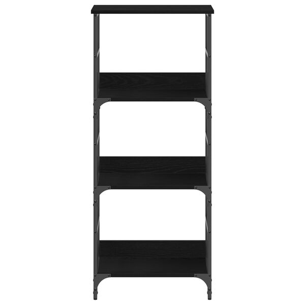 vidaXL Βιβλιοθήκη Μαύρη Βελανιδιά 50x33x117,5 εκ. Επεξεργασμένο ξύλο και Χάλυβας