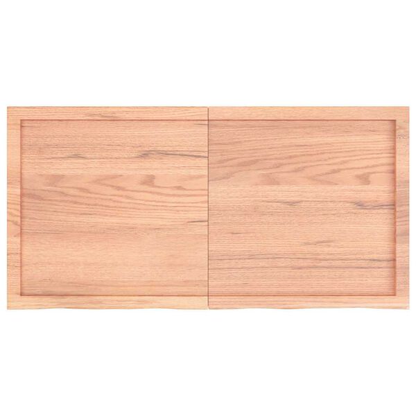 vidaXL Ράφι Τοίχου Ανοιχτό Καφέ 120x60x(2-4)εκ. Επεξ. Μασίφ Ξύλο Δρυός