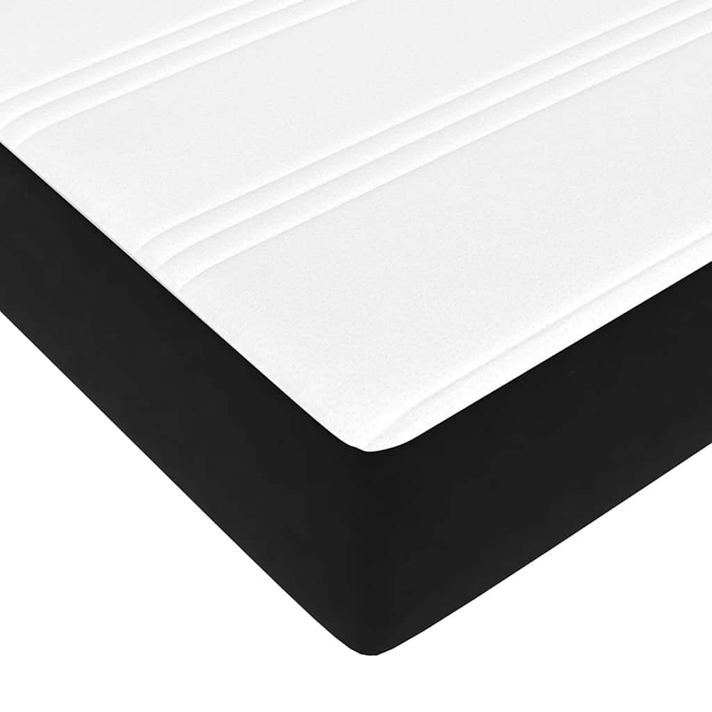 vidaXL Οθωμανικό κρεβάτι με στρώματα Μαύρο 200x200cm Velvet
