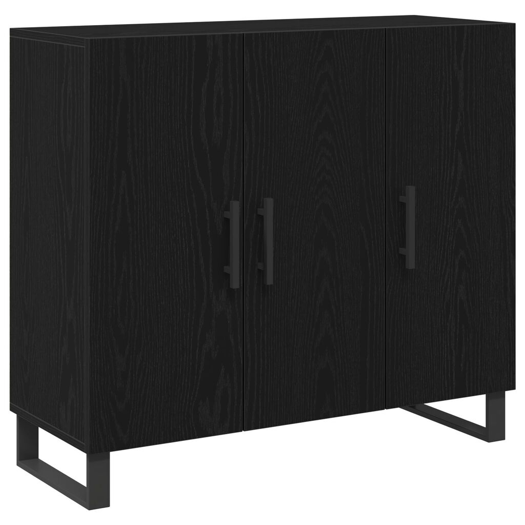 vidaXL Μπουφές με 3 Πόρτες Μαύρη Βελανιδιά 90x34x80 εκ Επεξεργασμένο Ξύλο