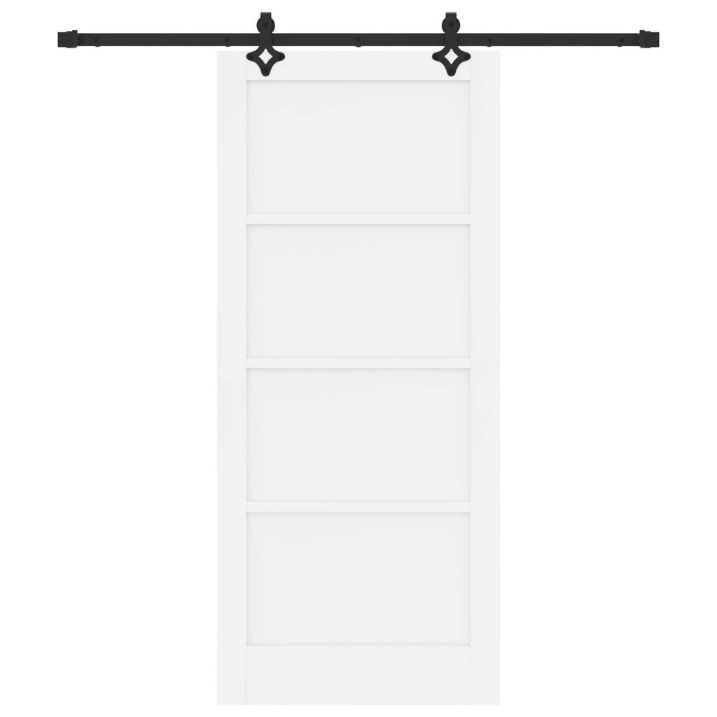 vidaXL Συρόμενη Πόρτα Λευκό και μαύρο 86 x 198.5 cm