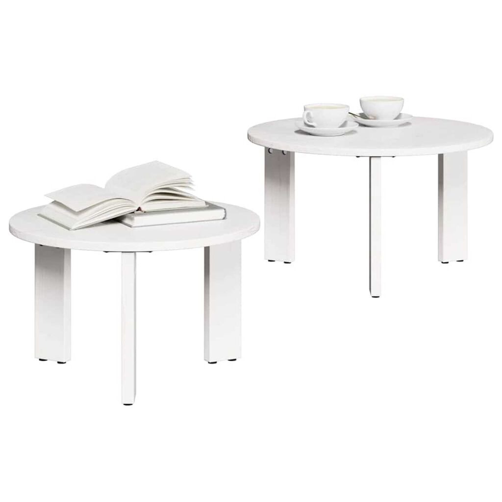 vidaXL Τραπεζάκι σαλονιού 2 pcs Λευκό 47.5 x 47.5 x 27 εκ.