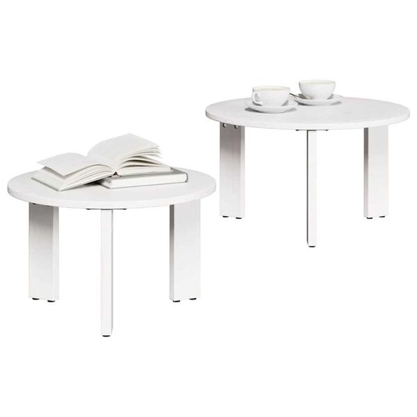 vidaXL Τραπεζάκι σαλονιού 2 pcs Λευκό 47.5 x 47.5 x 27 εκ.