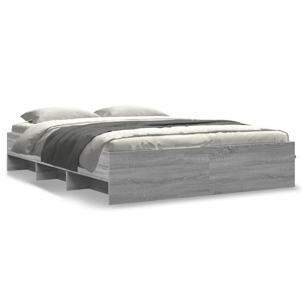 vidaXL Πλαίσιο Κρεβατιού Γκρι Sonoma 150x200 εκ. Επεξεργασμένο Ξύλο