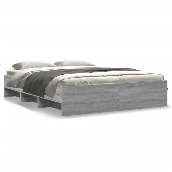 vidaXL Πλαίσιο Κρεβατιού Γκρι Sonoma 150x200 εκ. Επεξεργασμένο Ξύλο