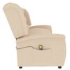 vidaXL Πολυθρόνα Μασάζ Τριθέσια Ανακλινόμενη Κρεμ Υφασμάτινη